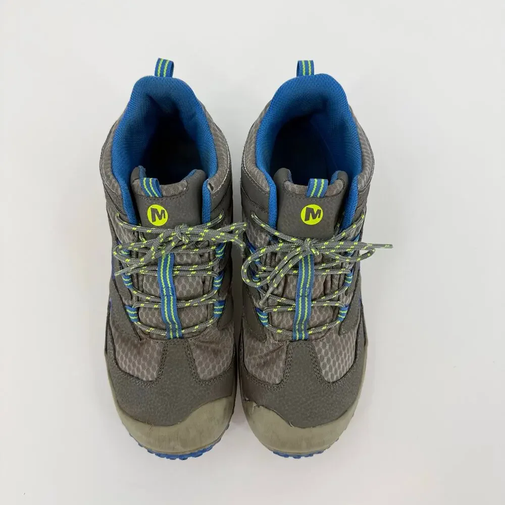Merrell Chameleon Mid Waterproof HIking Boots Blue Gray Big Kid 7 Womens 8